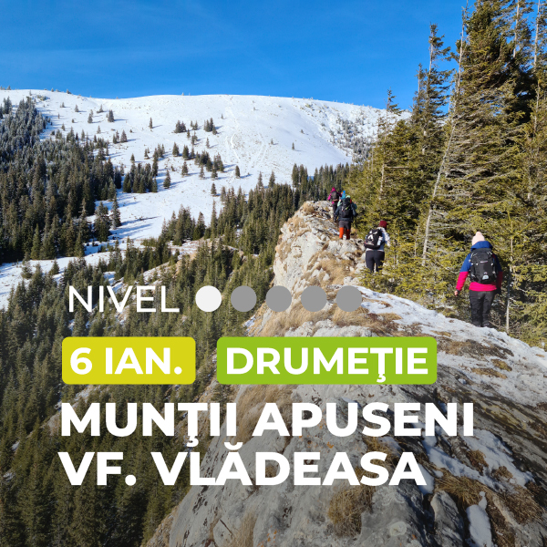 Drumeție pe munte, peisaj de iarnă